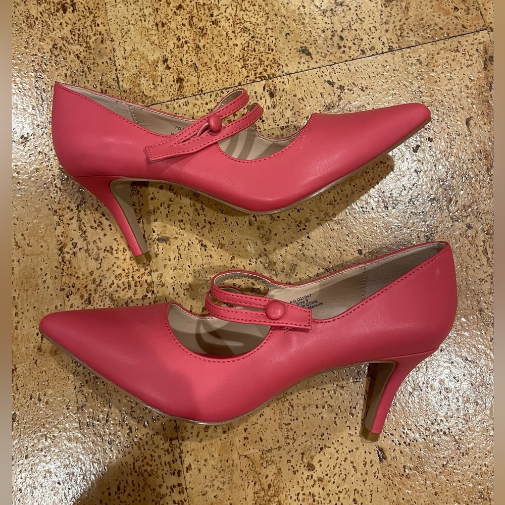 JOURNEE COLLECTION WOMENS SIDNEY PUMP Coral Size 8 - Picture 15 of 16